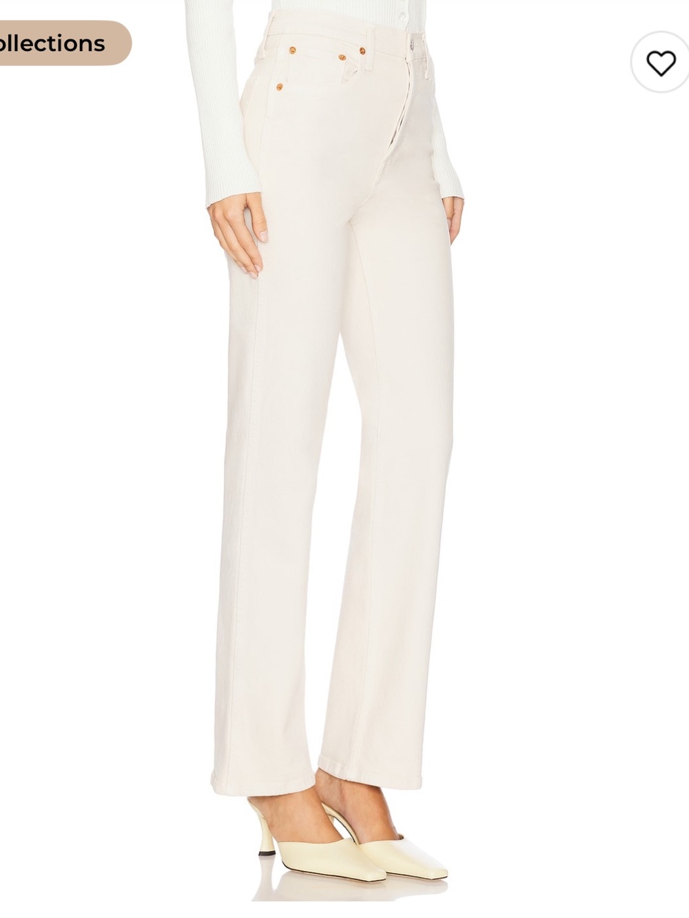 Re/Done Women's White Straight Leg Jeans